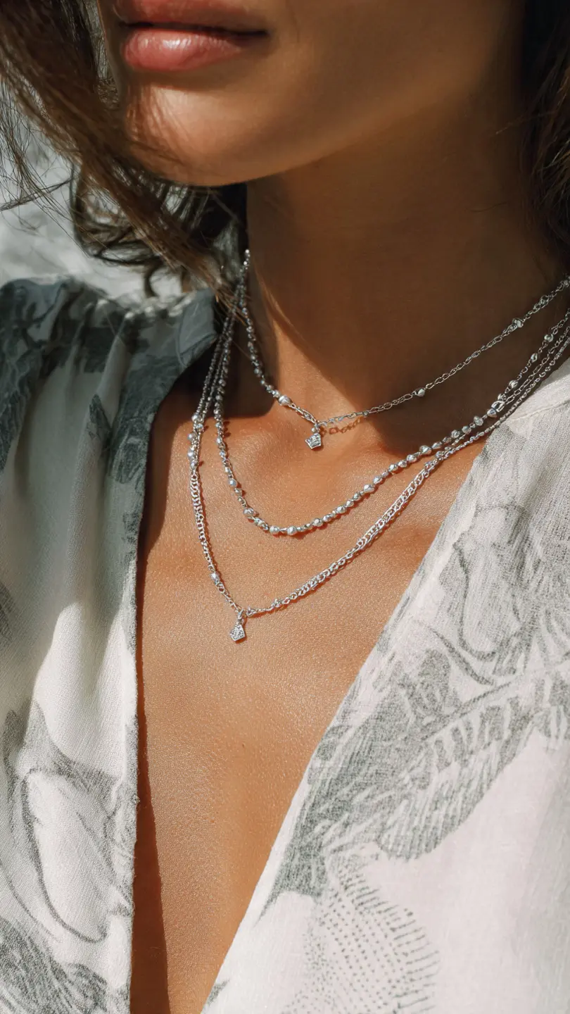 Layering de Collares: Cómo Combinar 3 Cadenas con Elegancia Sin Desorden