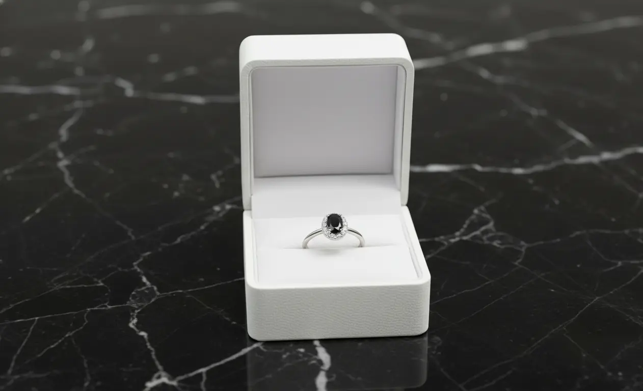 Anillo solitario con montaje tipo Halo