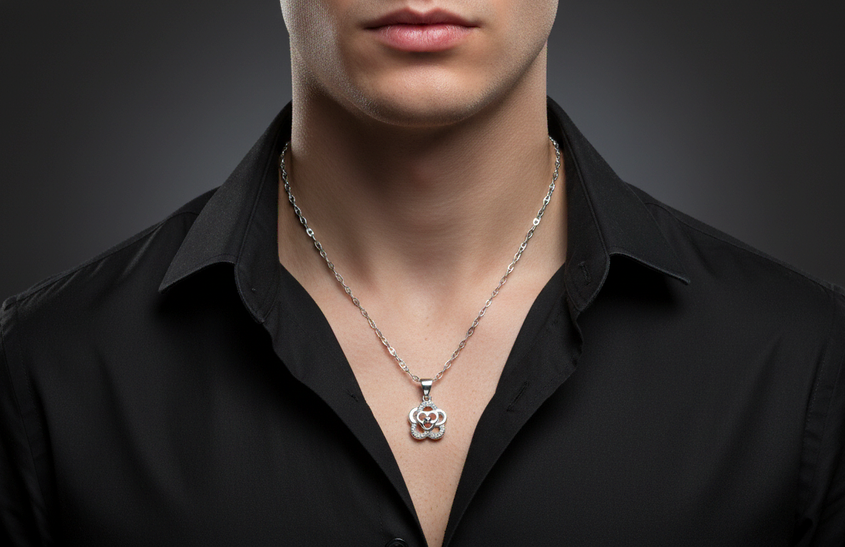 Vista de Forced Chain with Lotus Flower Charm