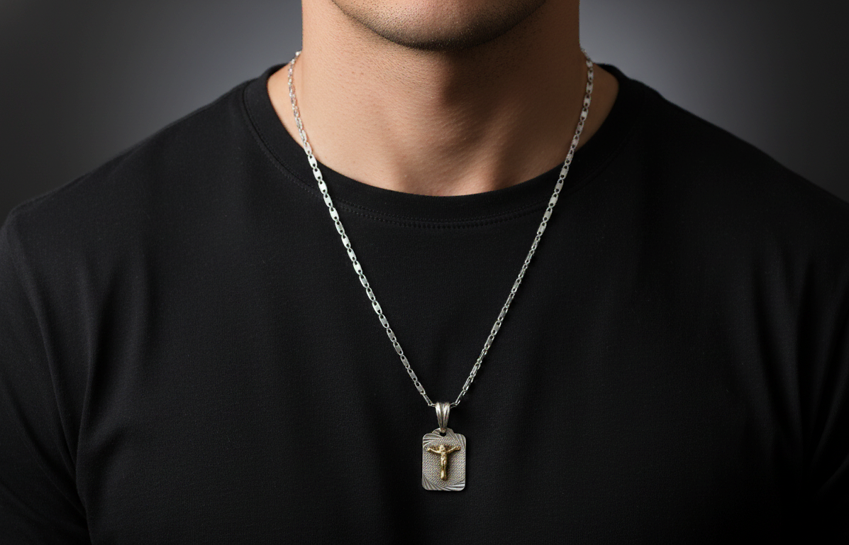 Vista de Ladder Chain with Christ Medallion