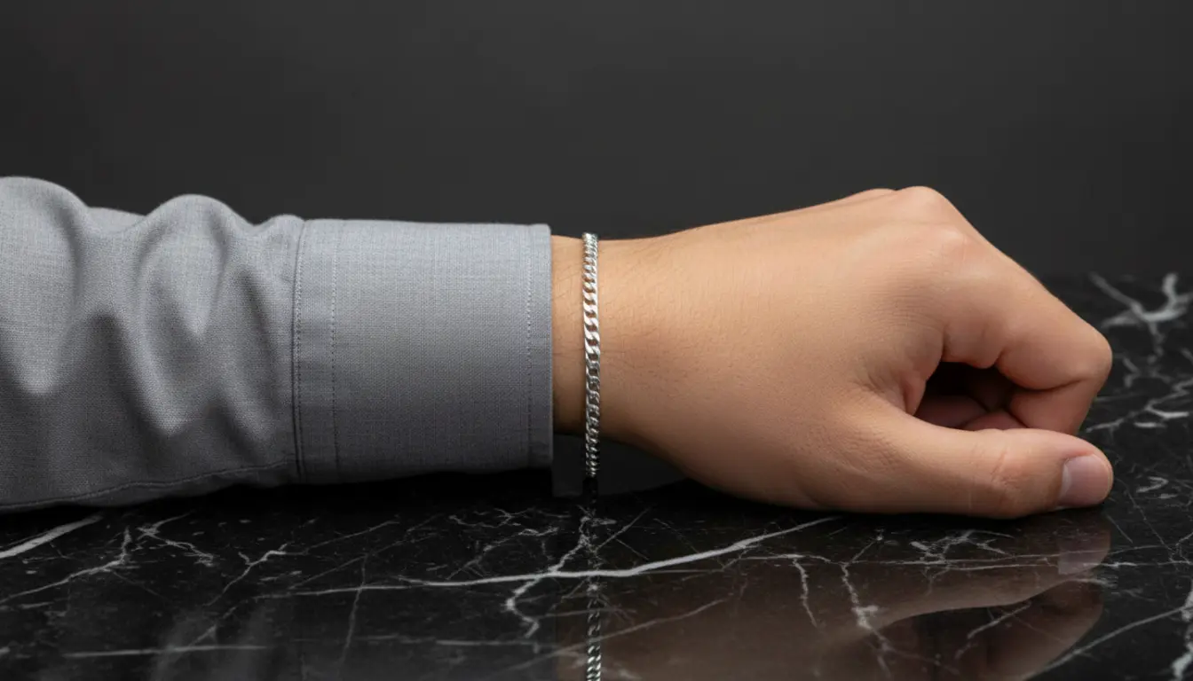 Pulsera eslabón tipo cubano para hombre