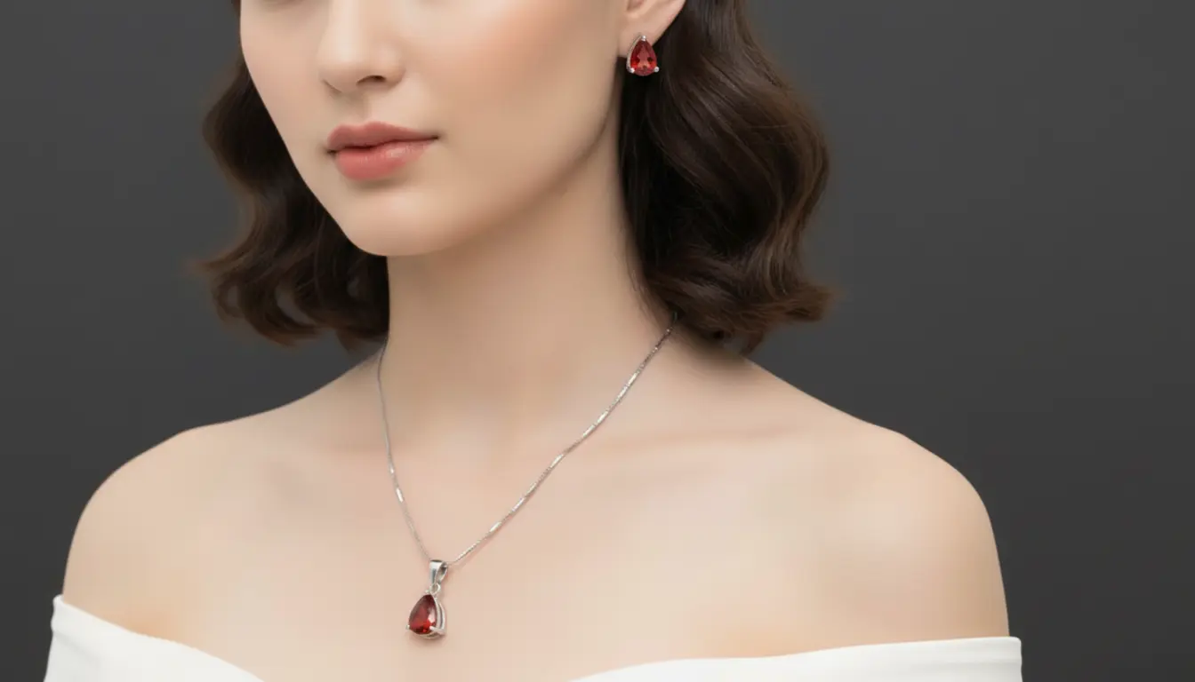 Vista de Set: Cadena y aretes Corte Pera